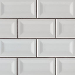 Gray Glossy Subway Tile 3x6 in a kitchen