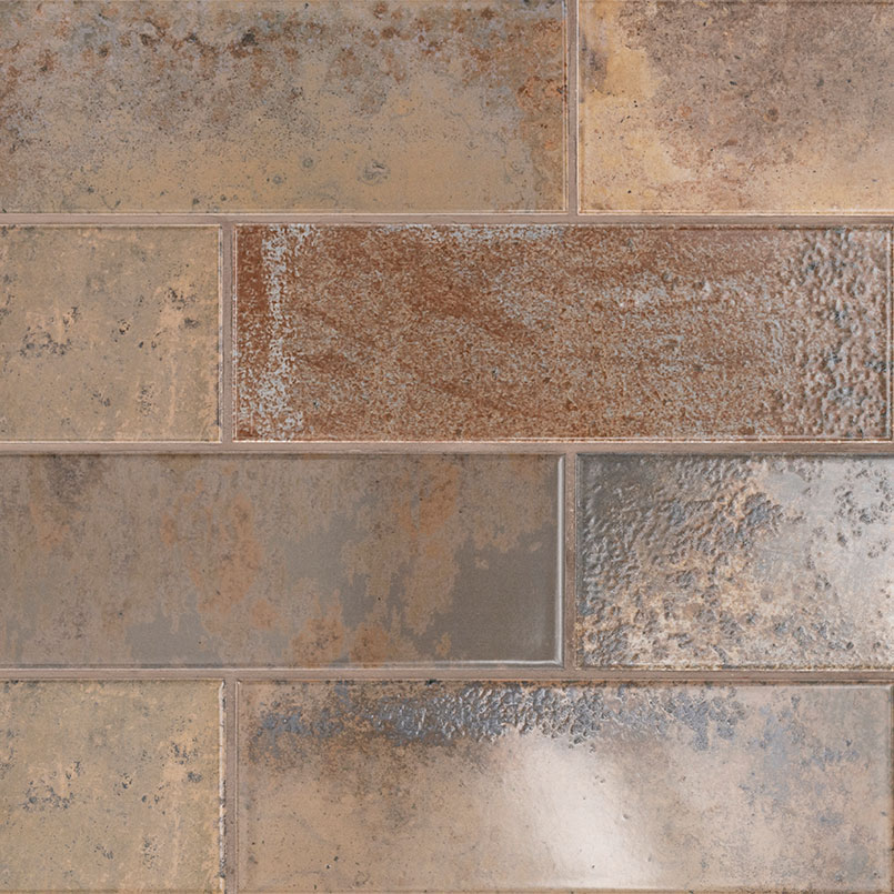 Marza Rust Mosaic Tile in a kitchen