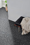 Penny Round Grigio Mix Mosaic Tile in a kitchen