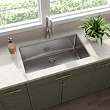 Portico Pearl Subway Tile 4x12 Mosaic Tile in a kitchen