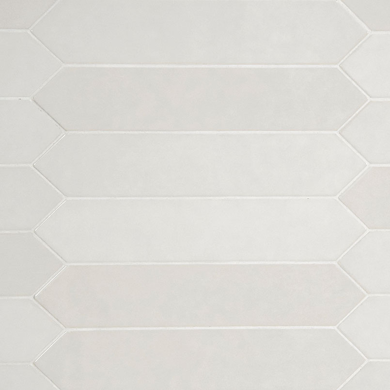 Renzo Dove 3x12 Bullnose Tile in a kitchen