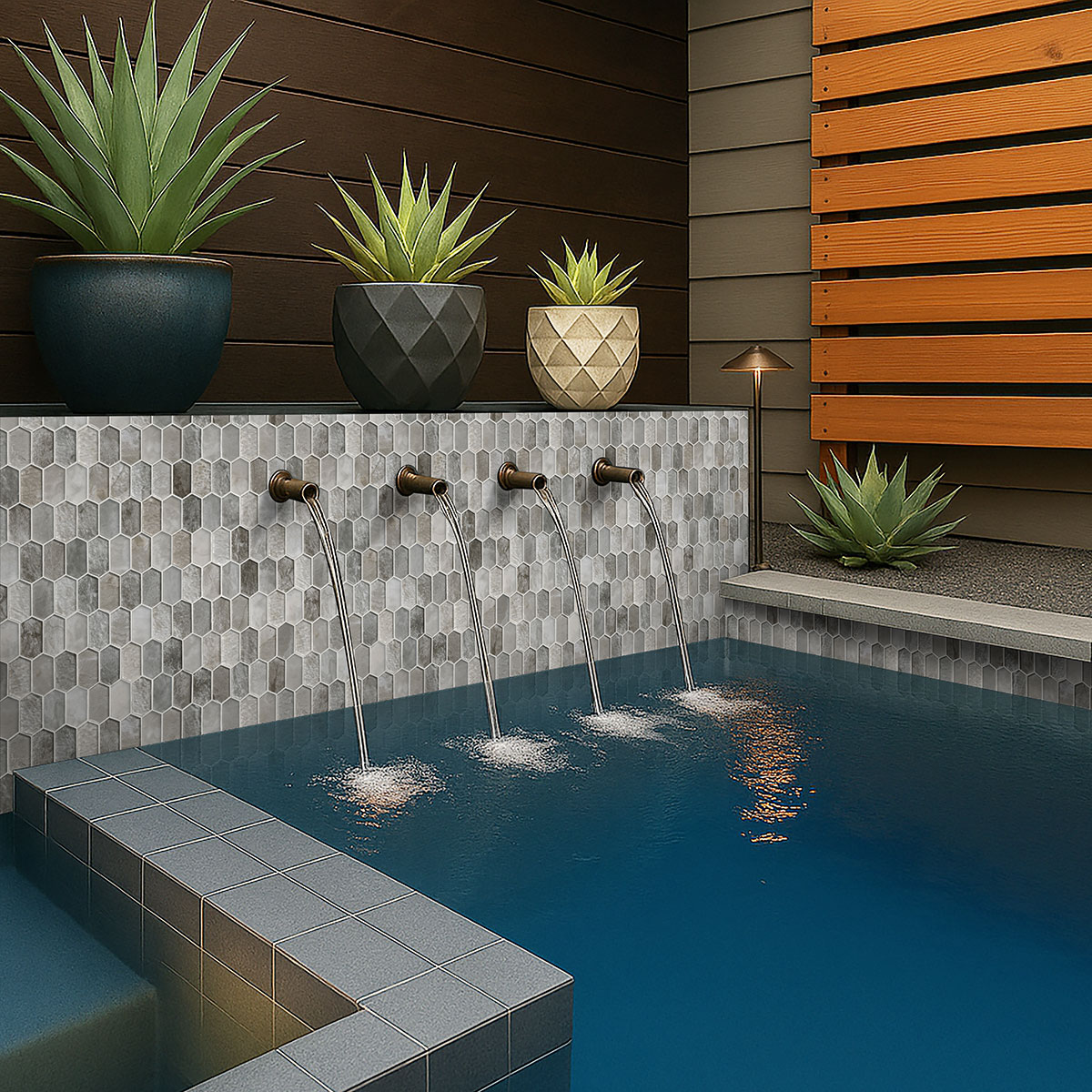 Crystallized Glass Blend 8mm Savoy Picket — installed (scene 0712)