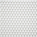 Penny Round Bianco 6mm Matte  in a kitchen