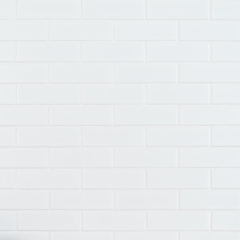 Retro Brick Bianco 6mm Matte Tile swatch