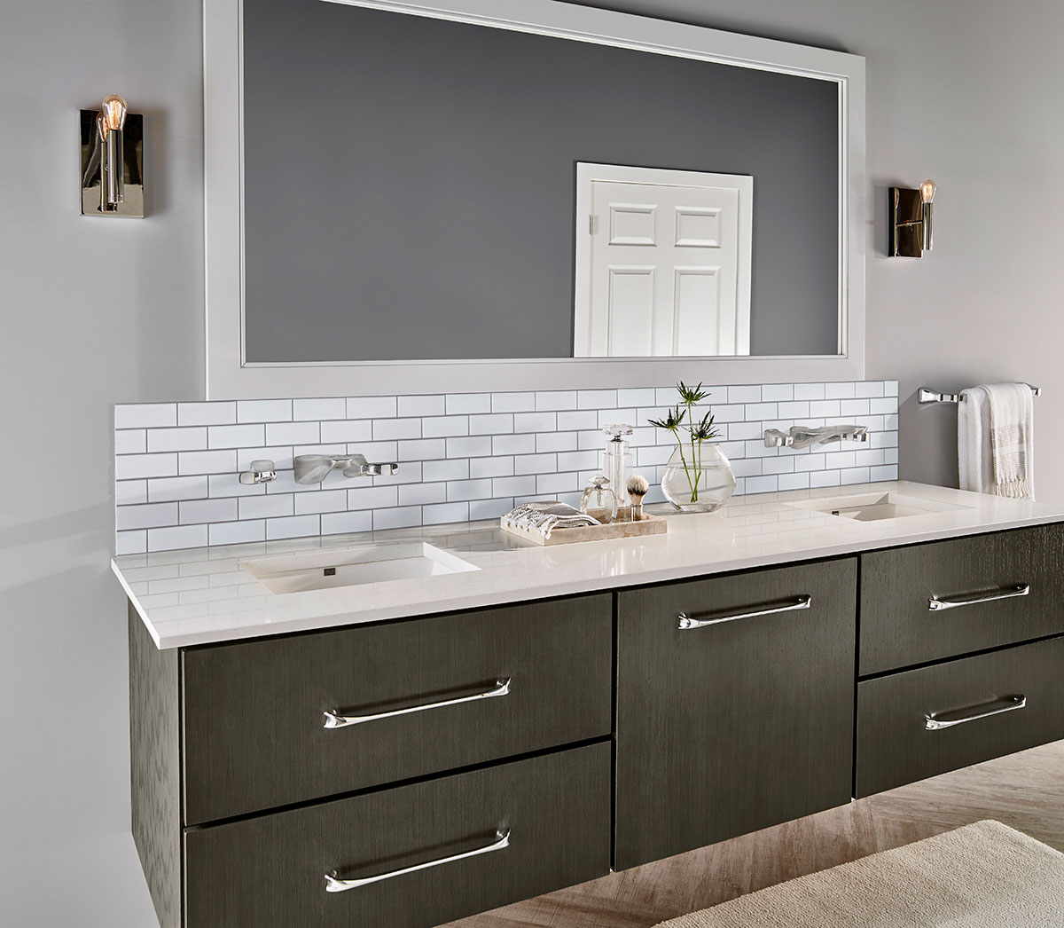 Retro Brick Bianco 6mm Matte Tile — installed (view 1)