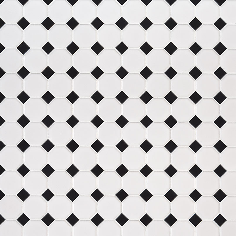 Retro Octagon Bianco 6mm Glossy  in a kitchen