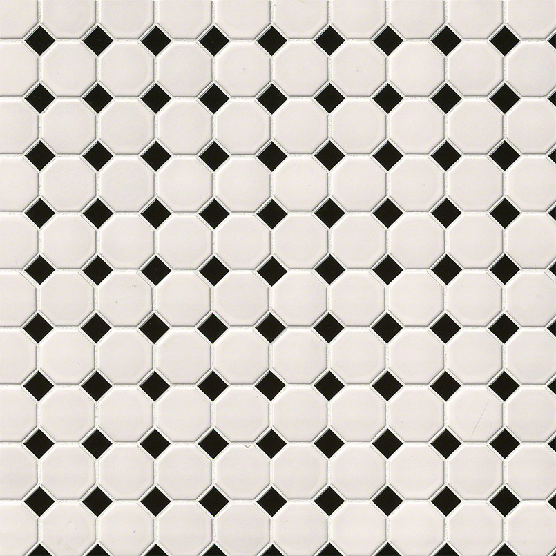 White And Black Matte Octagon  in a kitchen