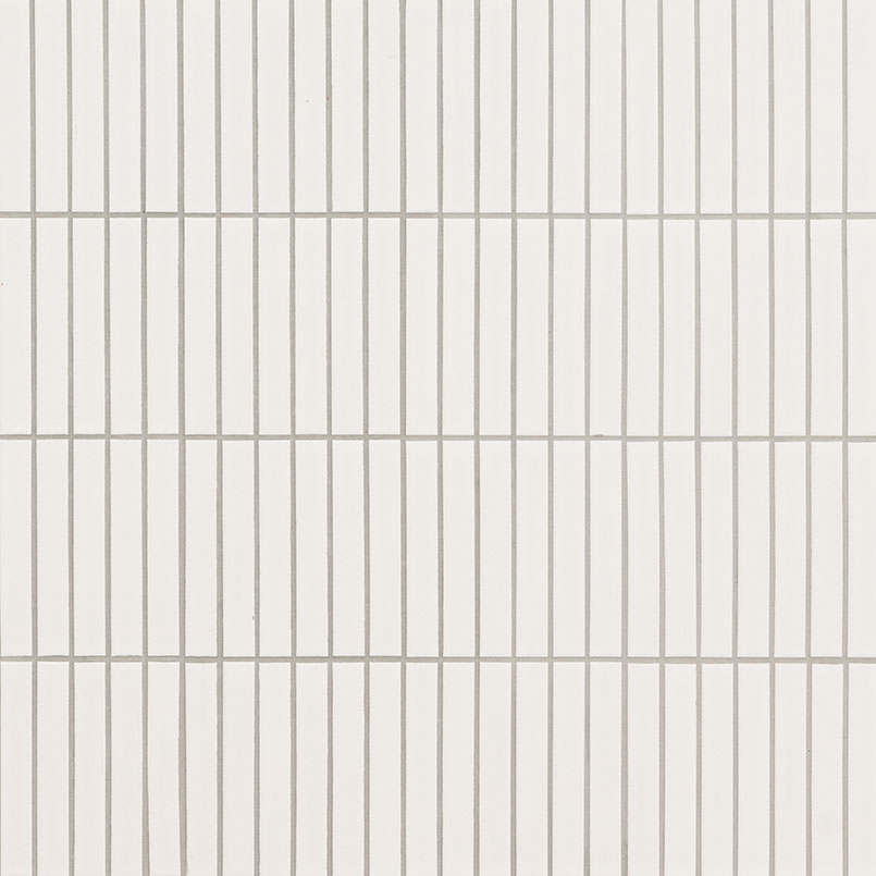 White Matte 1x6 Stack Pattern  in a kitchen