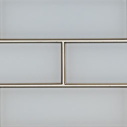 Ombre Grigia Glass Tile in a kitchen
