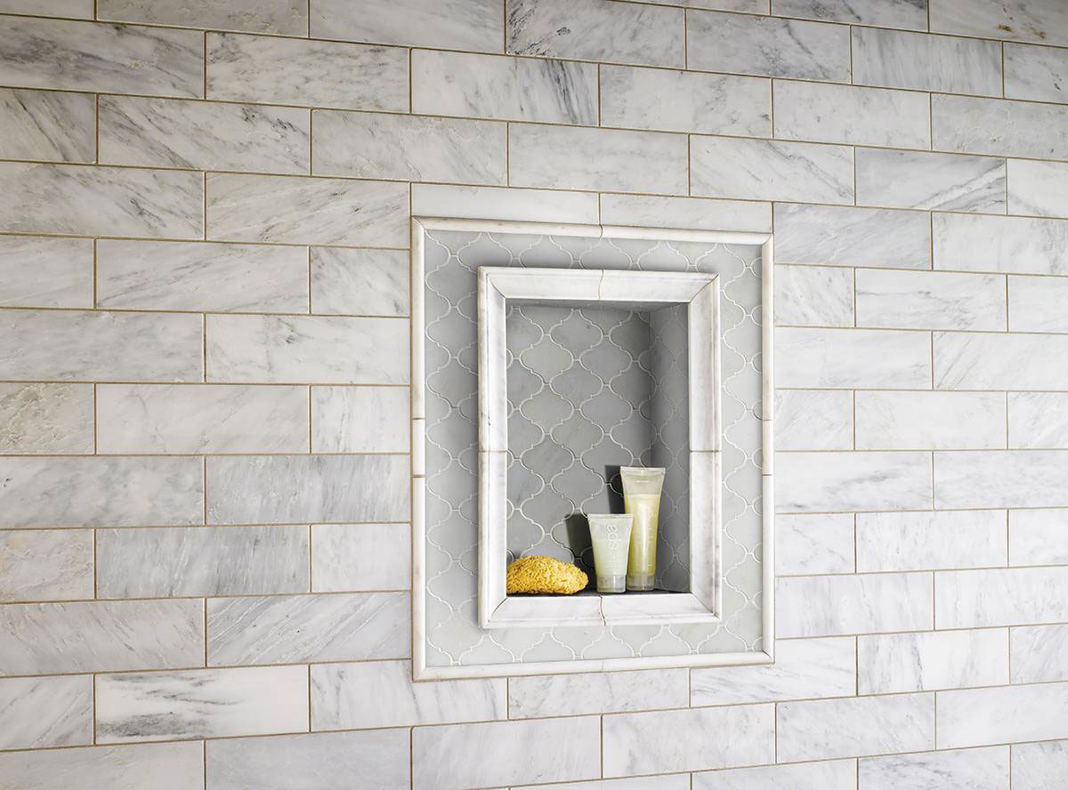 Greecian White Arabesque — installed (view 3)