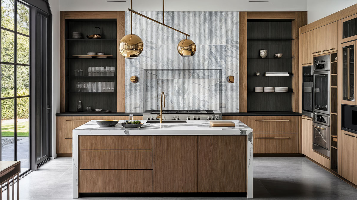 Capri Blue Milano Ribbo 12x24 Honed — installed in a kitchen (scene 1248)