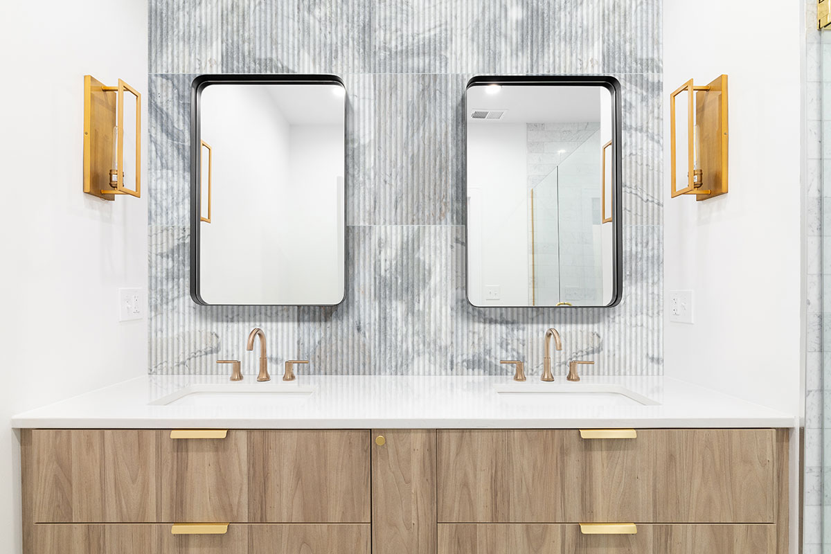 Capri Blue Milano Ribbo 12x24 Honed — installed in a bathroom (scene 0851)