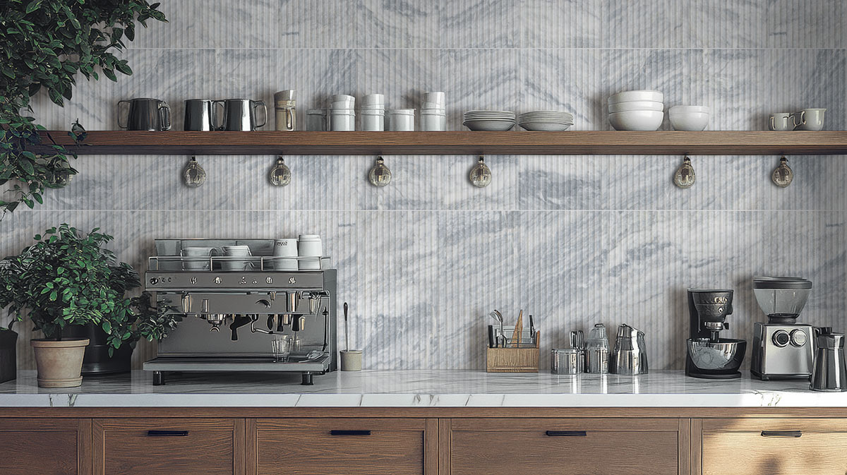 Capri Blue Valentino Fluto 12x24 Honed — installed in a kitchen (scene 1252)