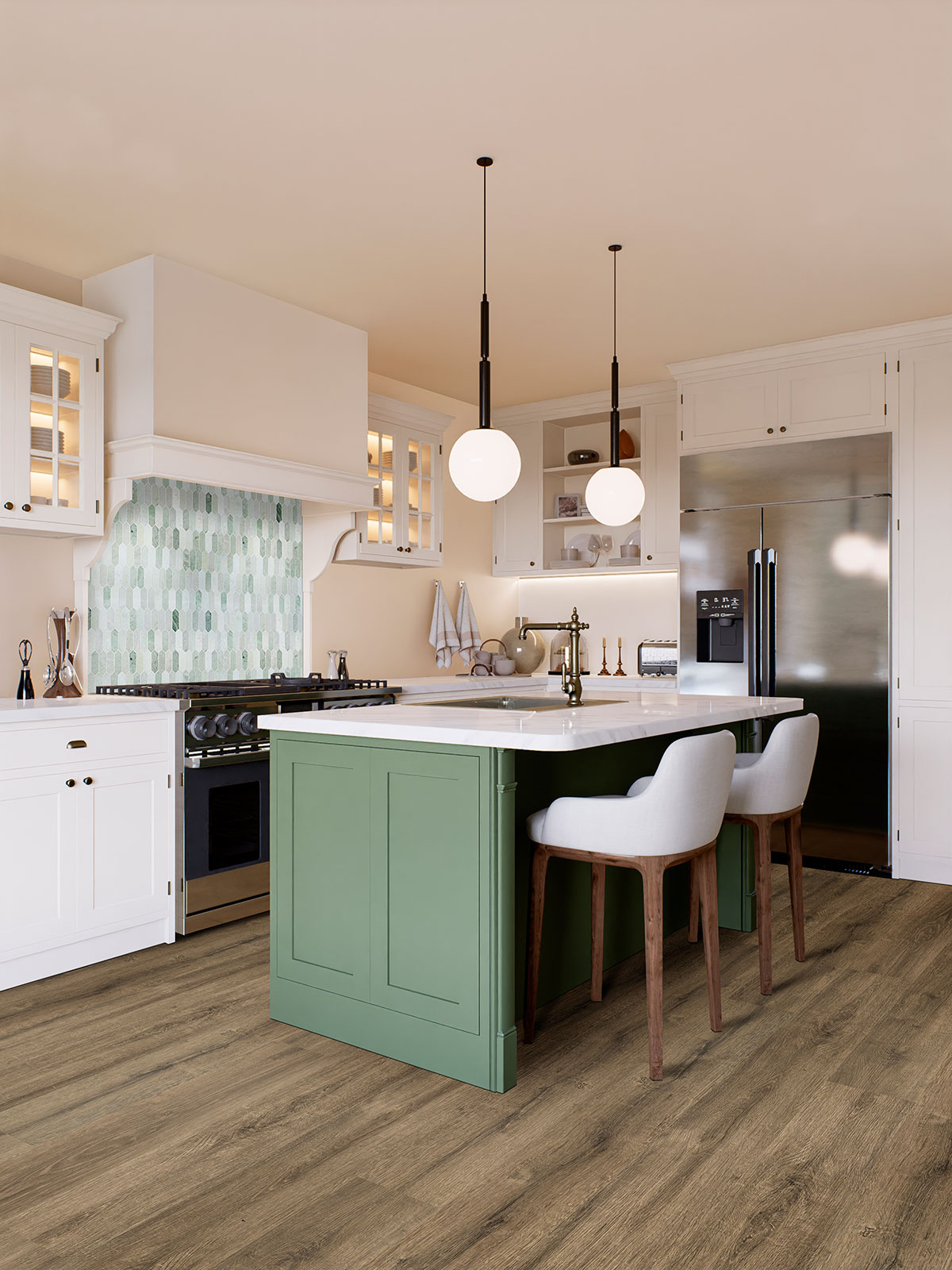 Icelandic Green Picket Polished — installed (view 3)