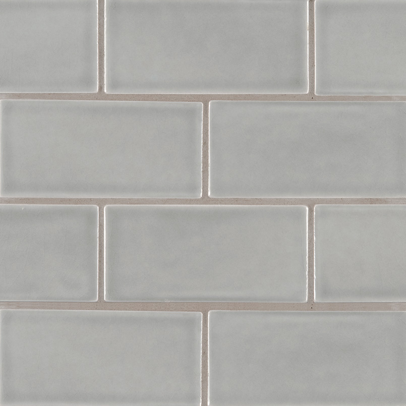 Morning Fog Subway Tile 3x6 Ceramic in a kitchen