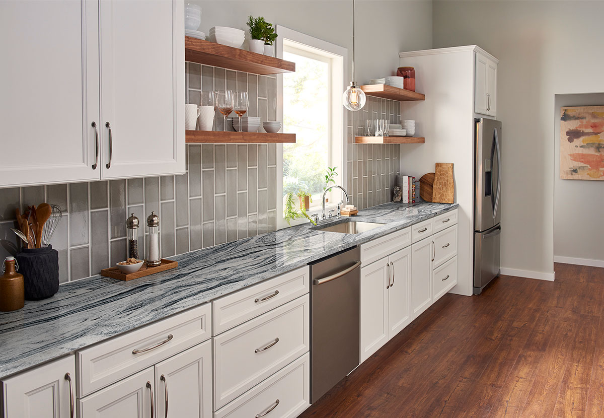 Morning Fog Subway Tile 4x12 — installed (view 1)
