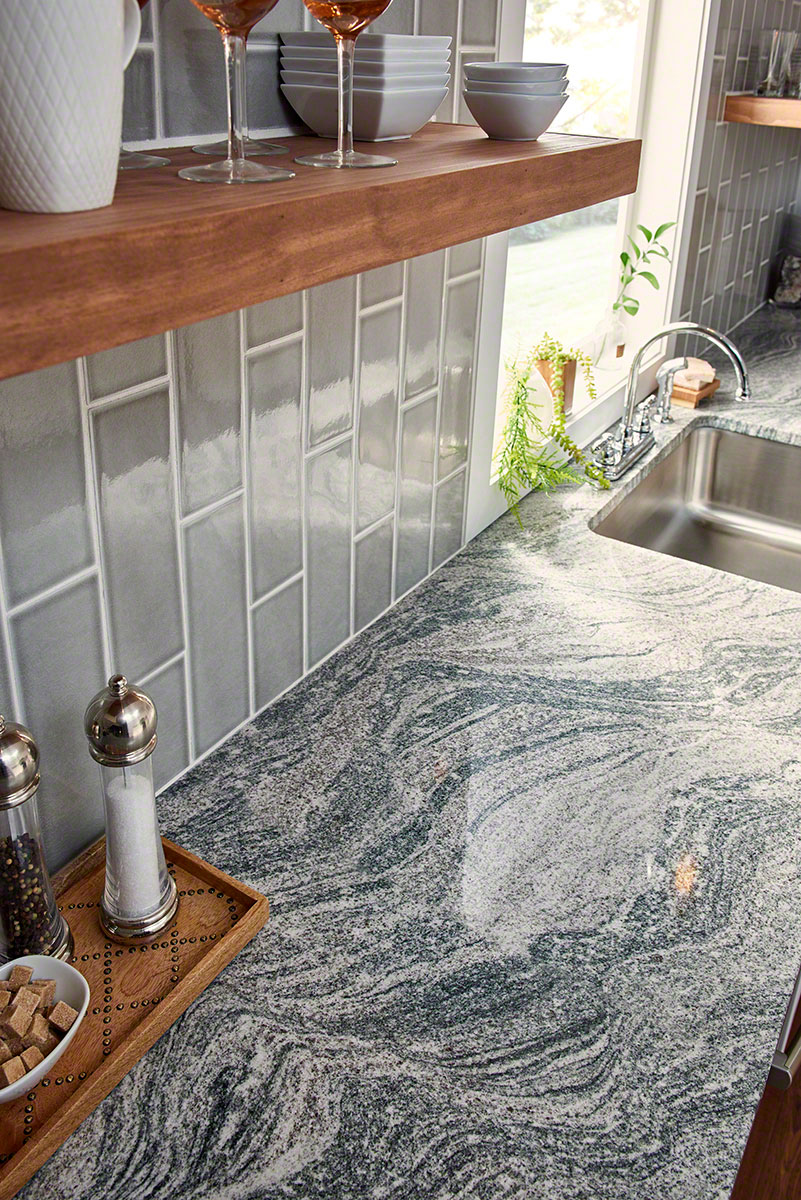 Morning Fog Subway Tile 4x12 — installed (view 2)