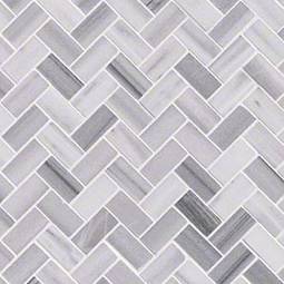 Bergamo Herringbone Polished in a kitchen
