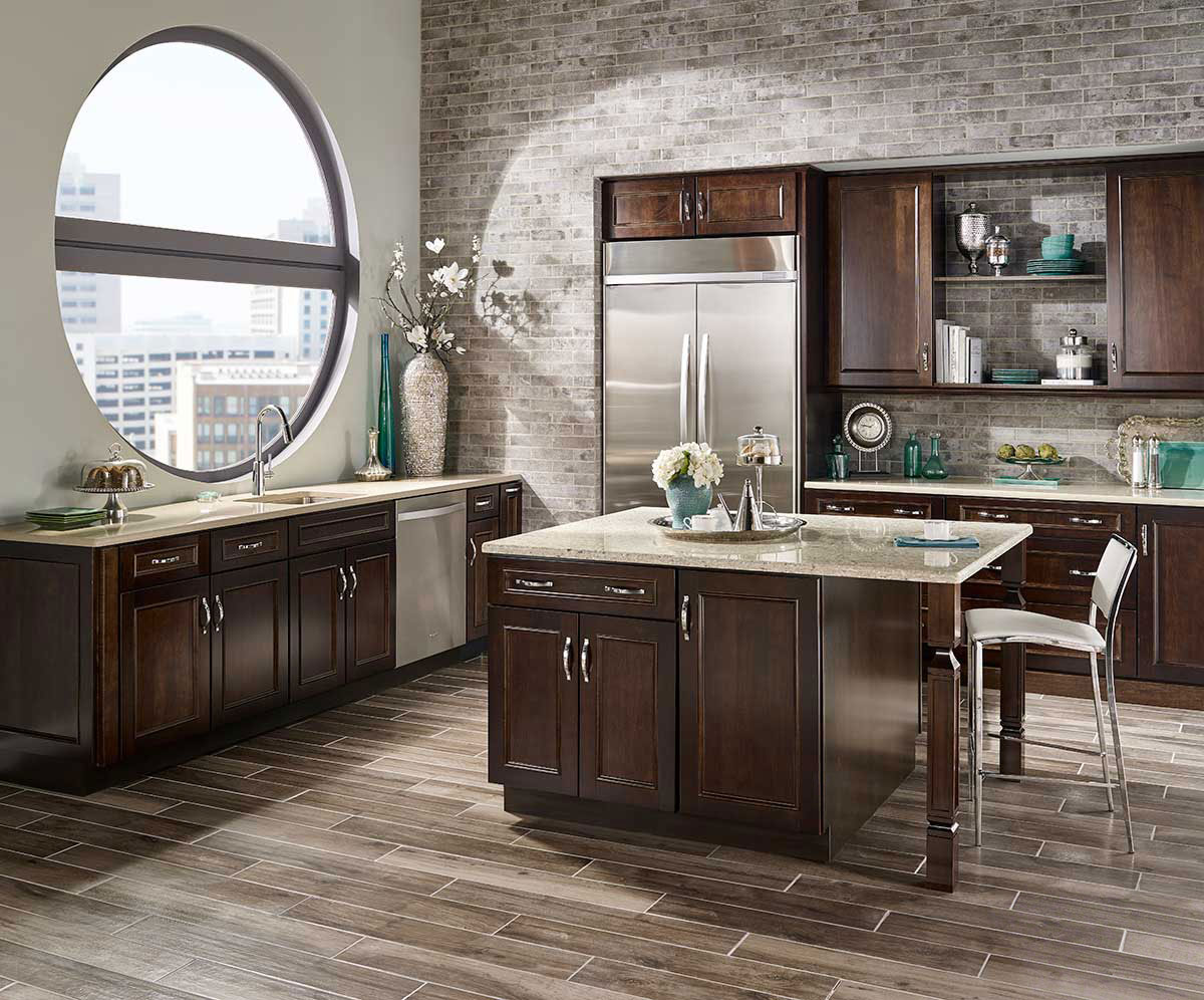 Brickstone Taupe 2x10 in a kitchen