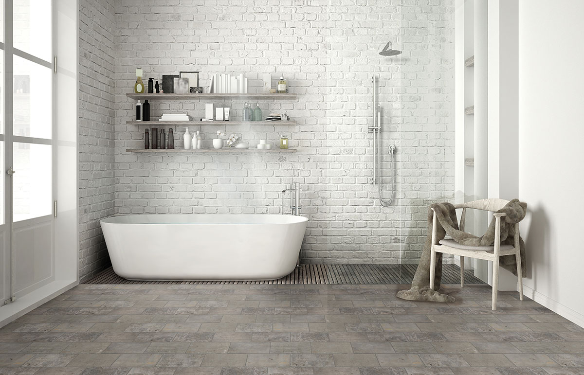 Brickstone Taupe 5x10 — installed (view 3)