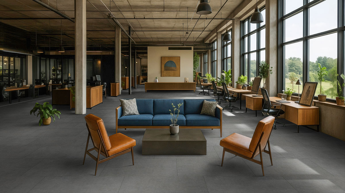 graphite — installed in a commercial space (scene 0293)