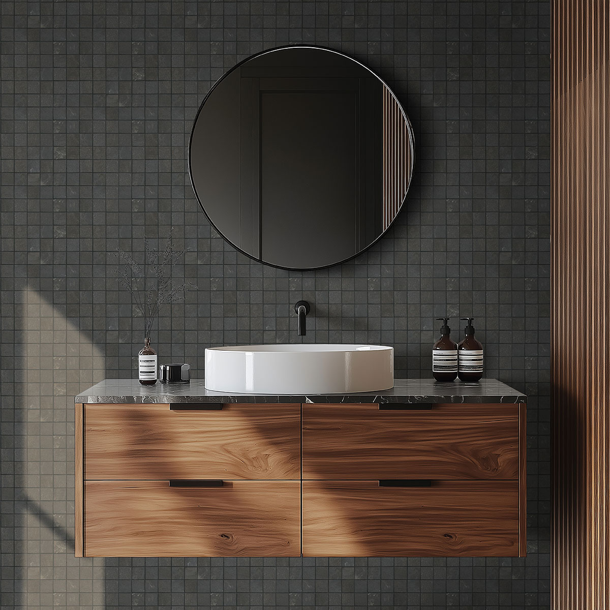 obsidian — installed in a bathroom (scene 1119)
