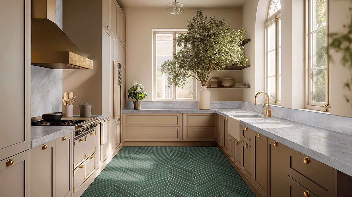 Racing Green — installed in a kitchen (scene 1097)