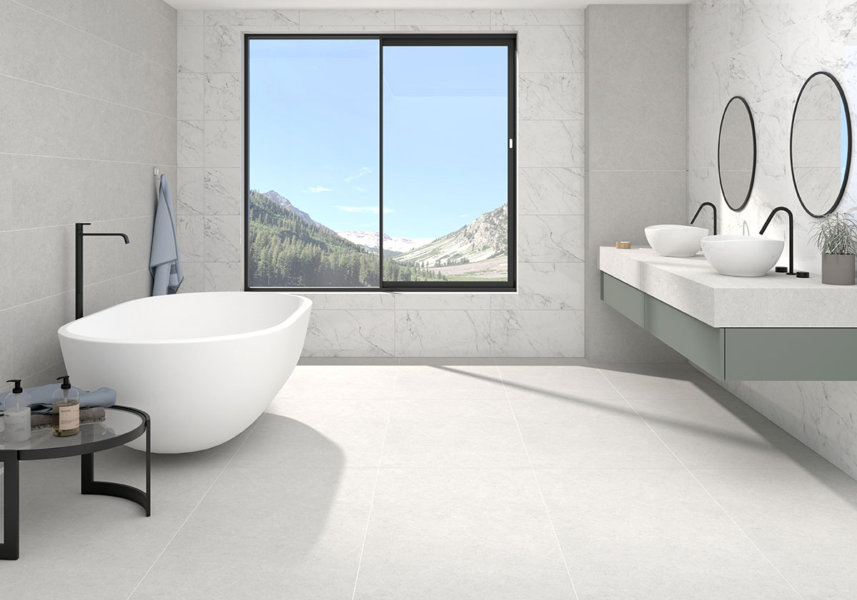 Carrara Bianco — installed (view 3)