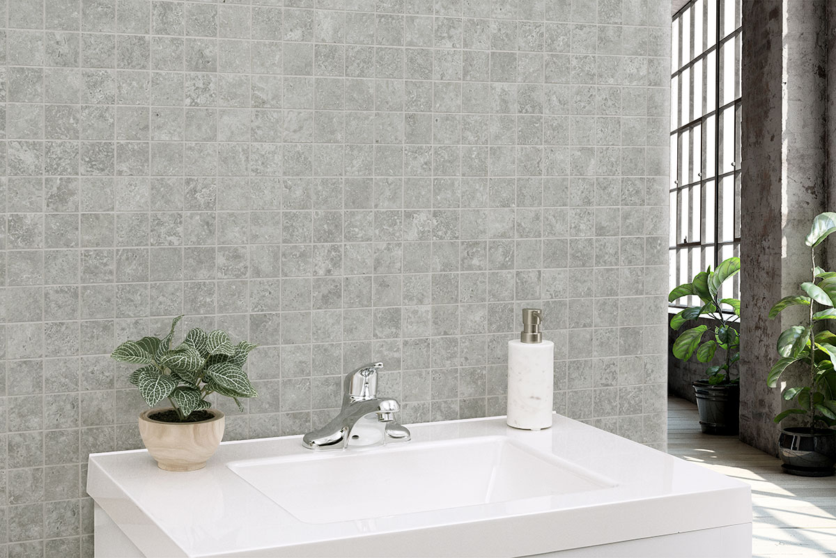 Lunar Silver countertop in a backsplash — view 3