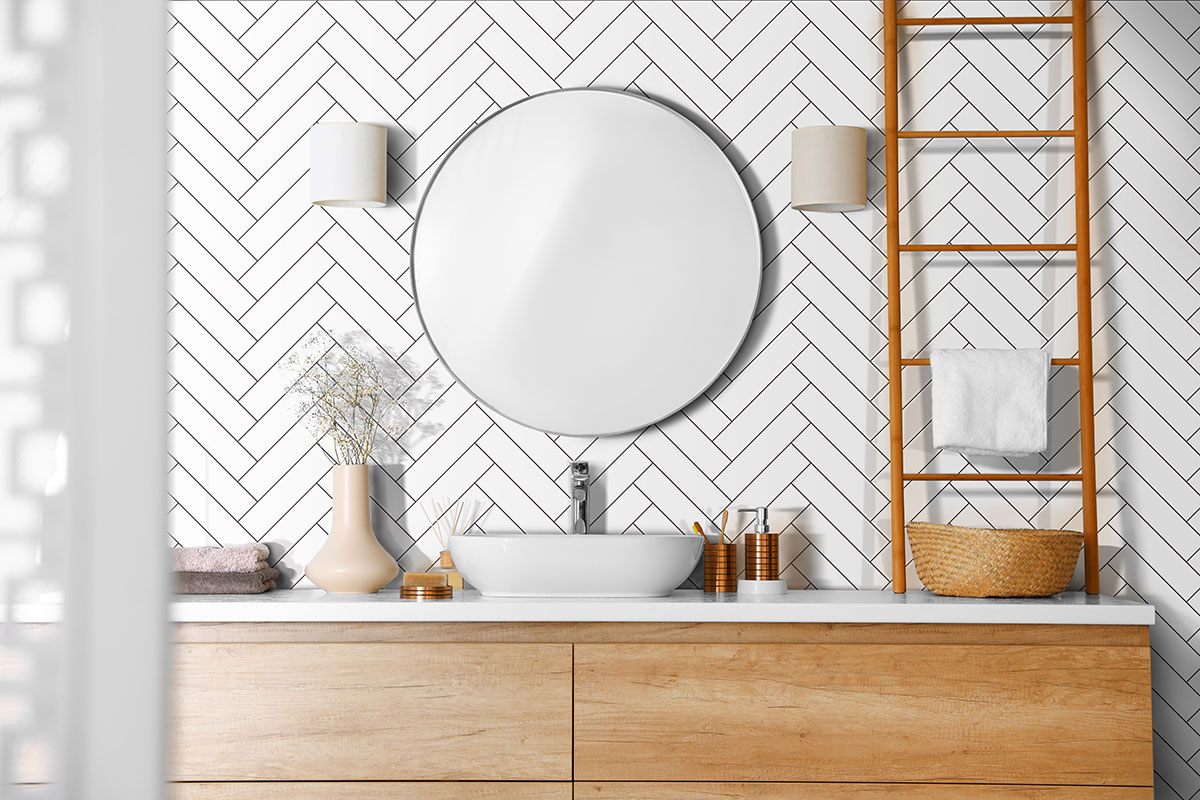 White 2x8 Glossy — installed (view 2)
