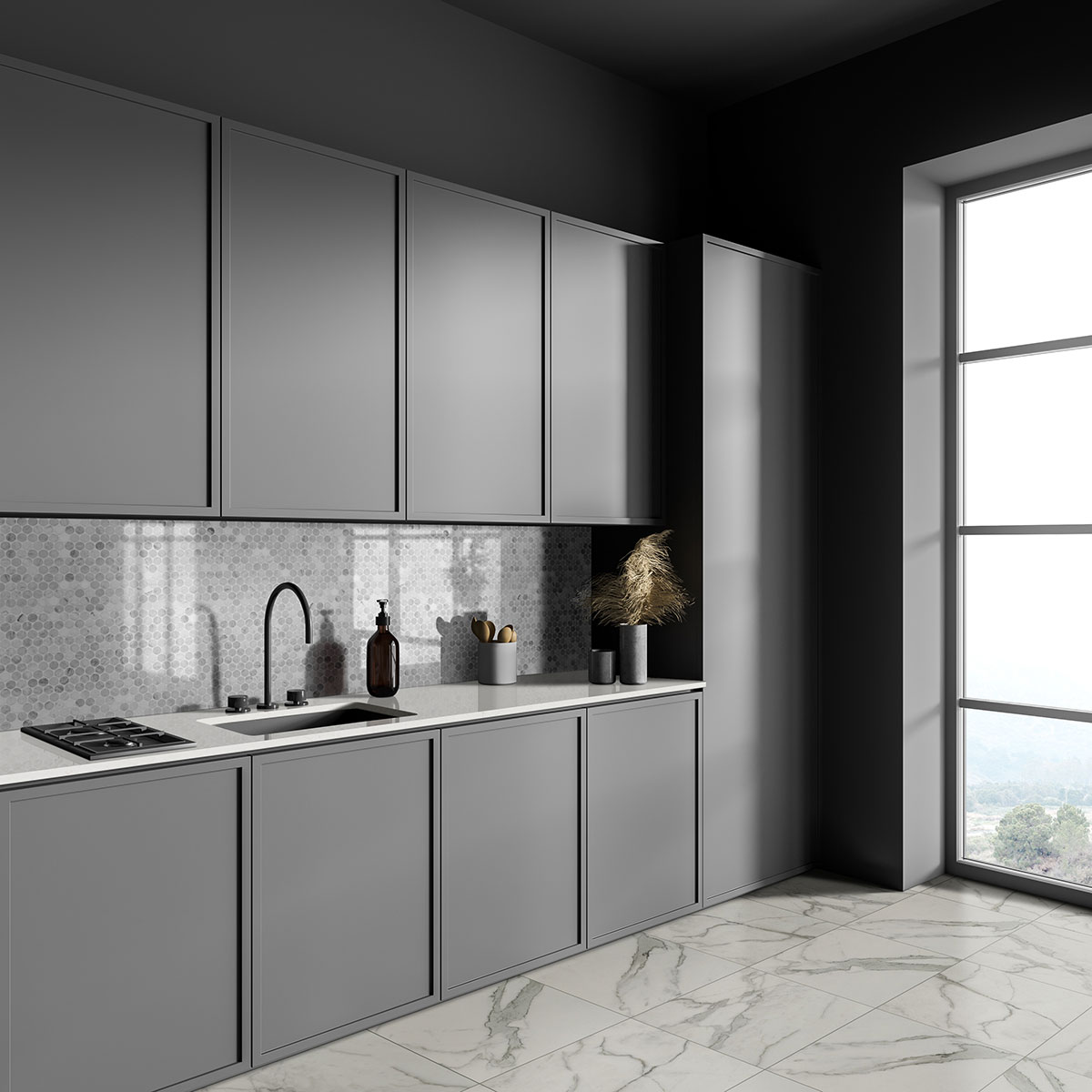 Calacatta Isla — installed (view 2)