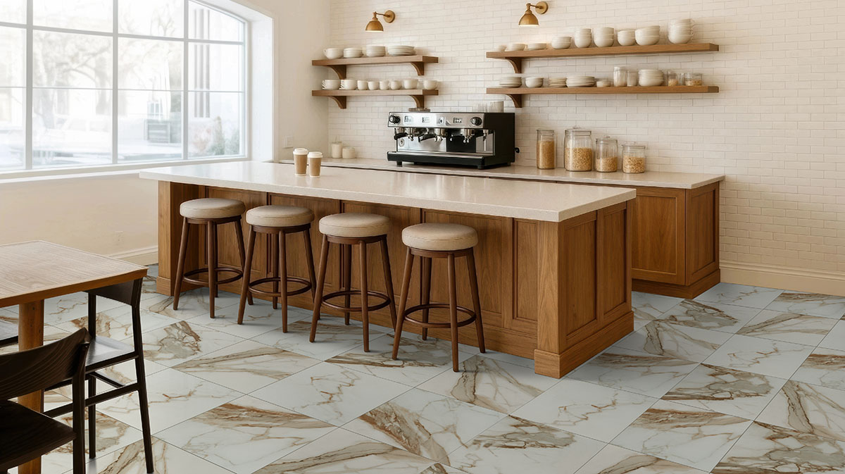 Calacatta Marbella — installed in a commercial space (scene 0284)