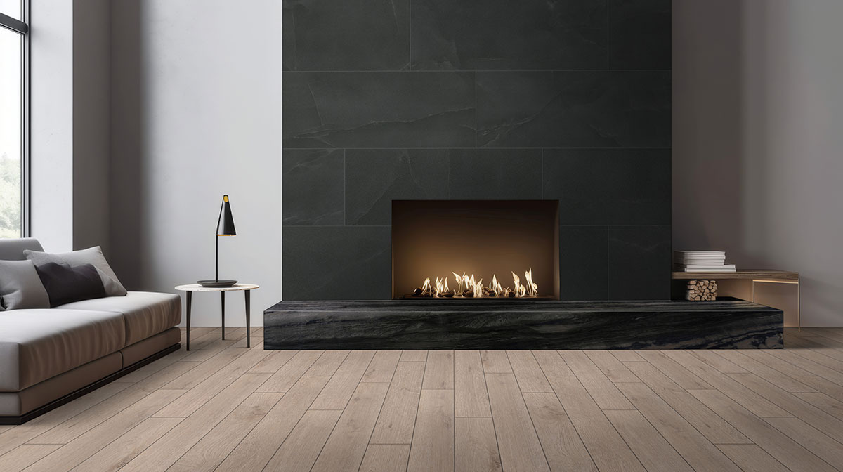 Midnight Agate countertop in a living room