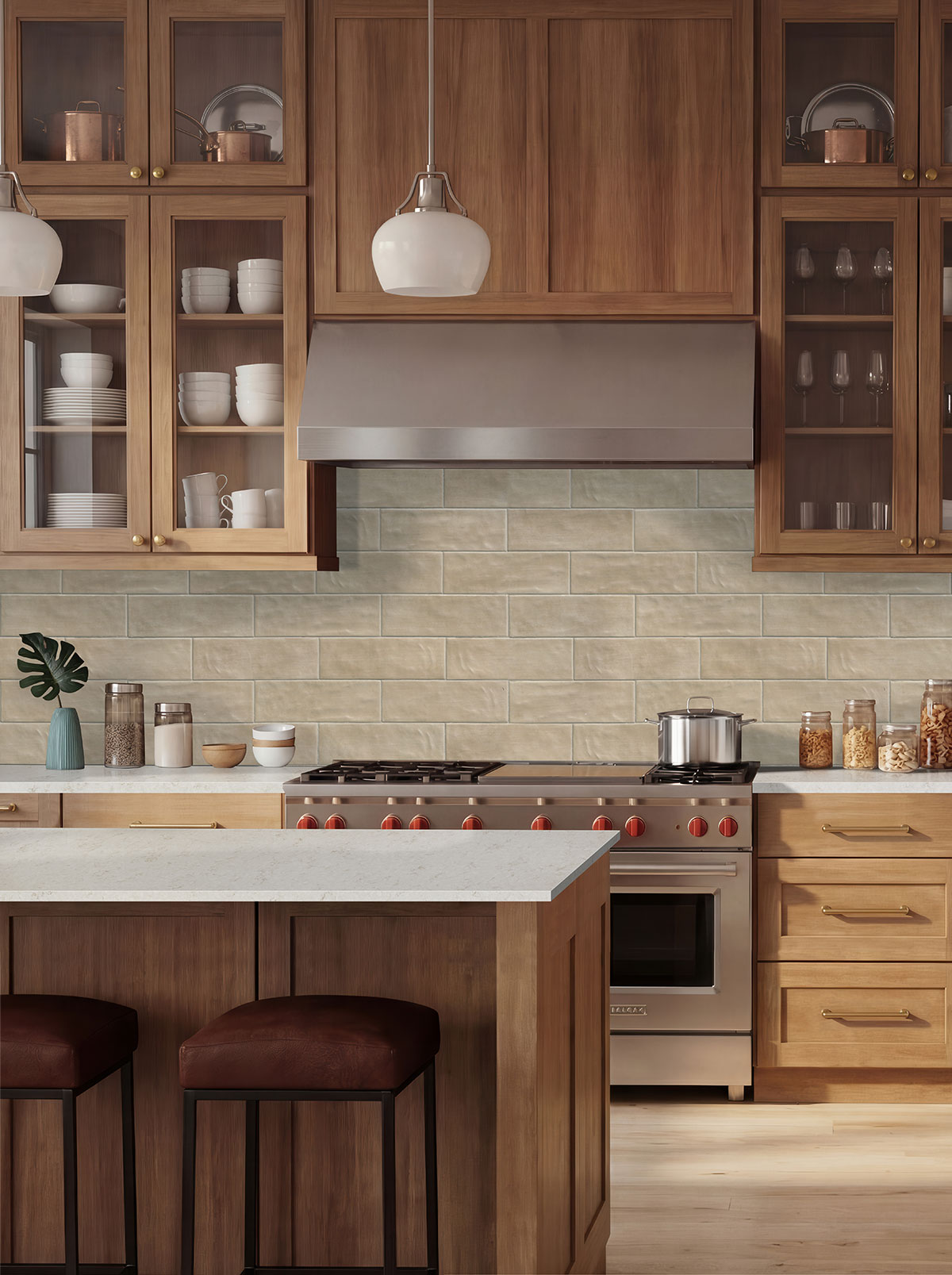 Sierra Umber 4x12 Matte — installed in a kitchen (scene 1690)