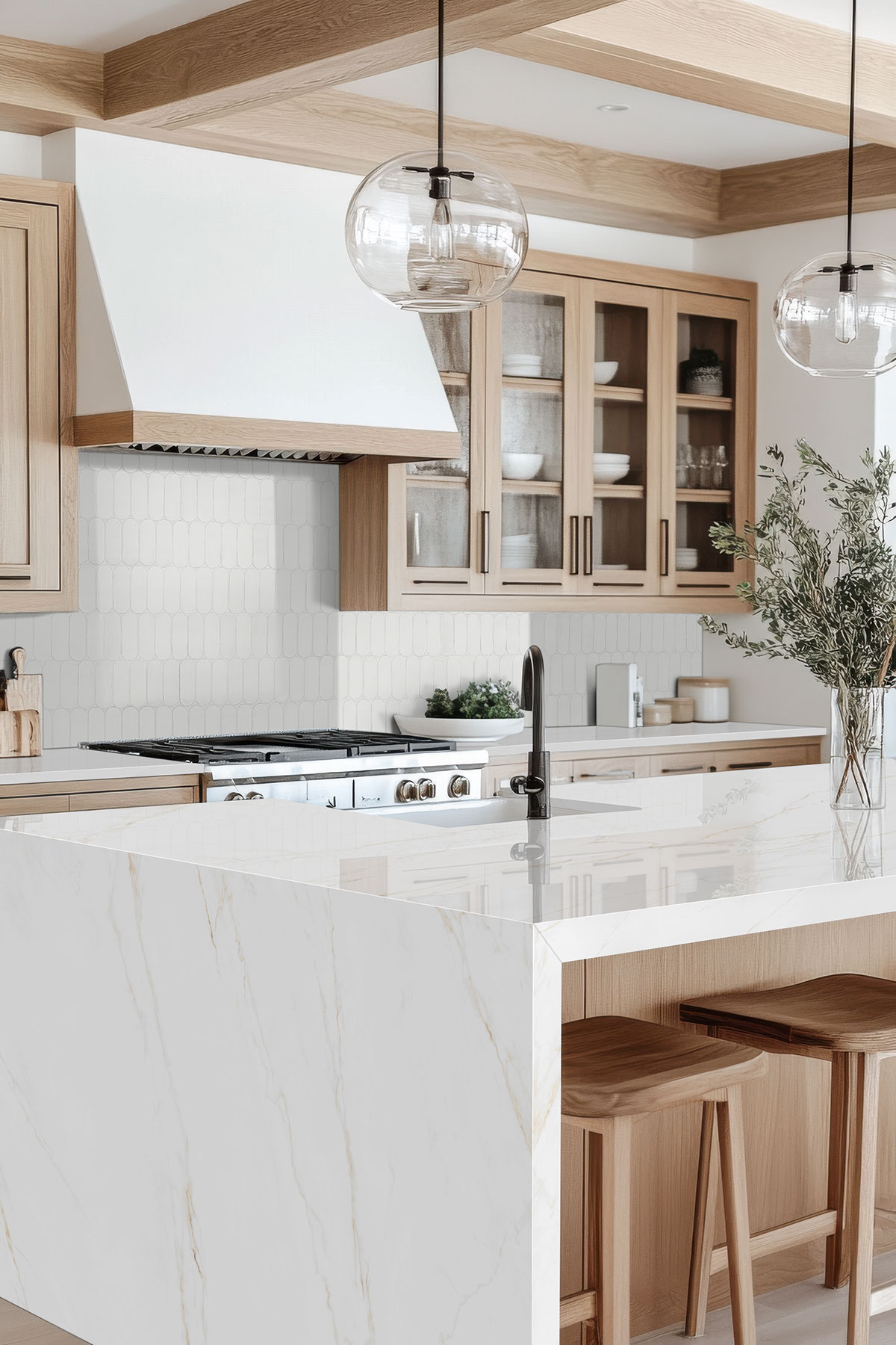 Calacatta Corrinna — installed in a kitchen (scene 1428)
