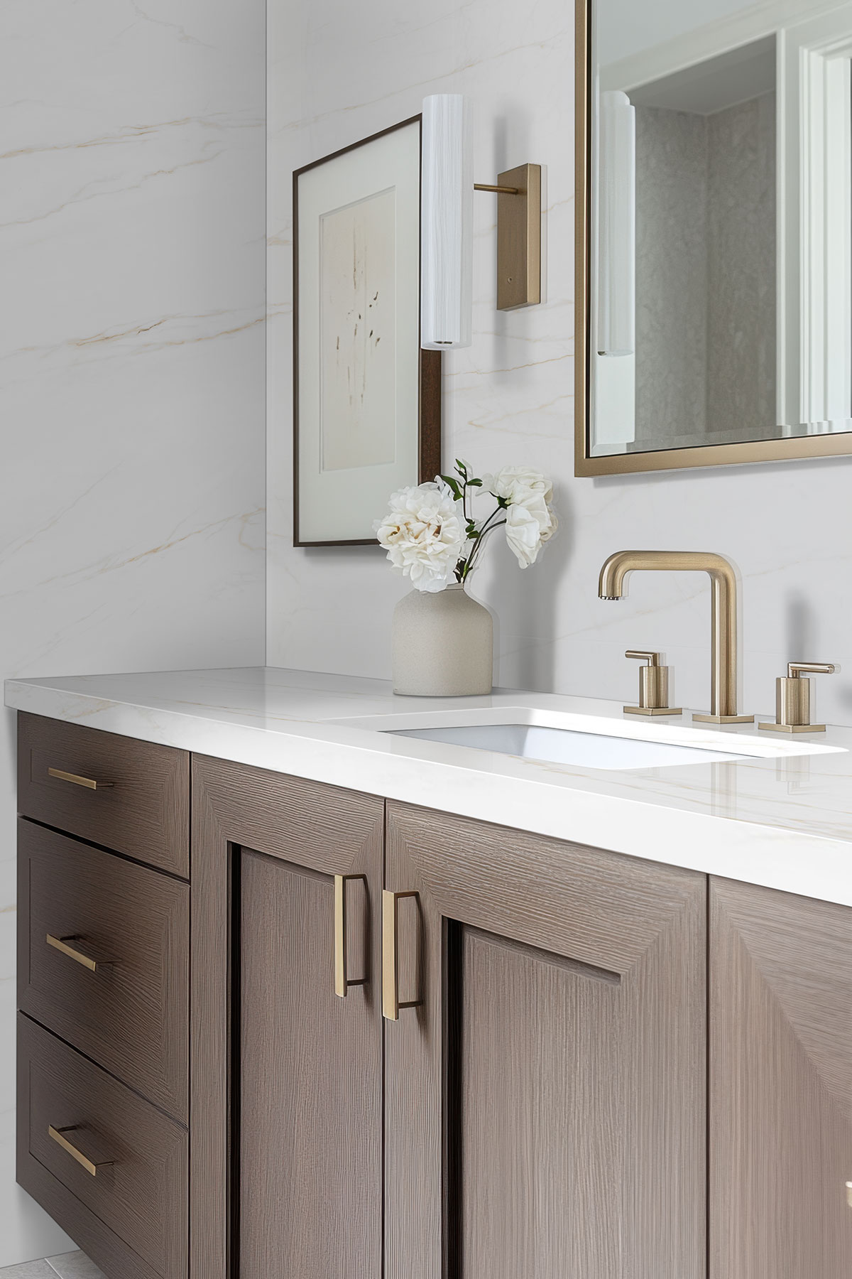 Calacatta Corrinna — installed in a bathroom (scene 1029)