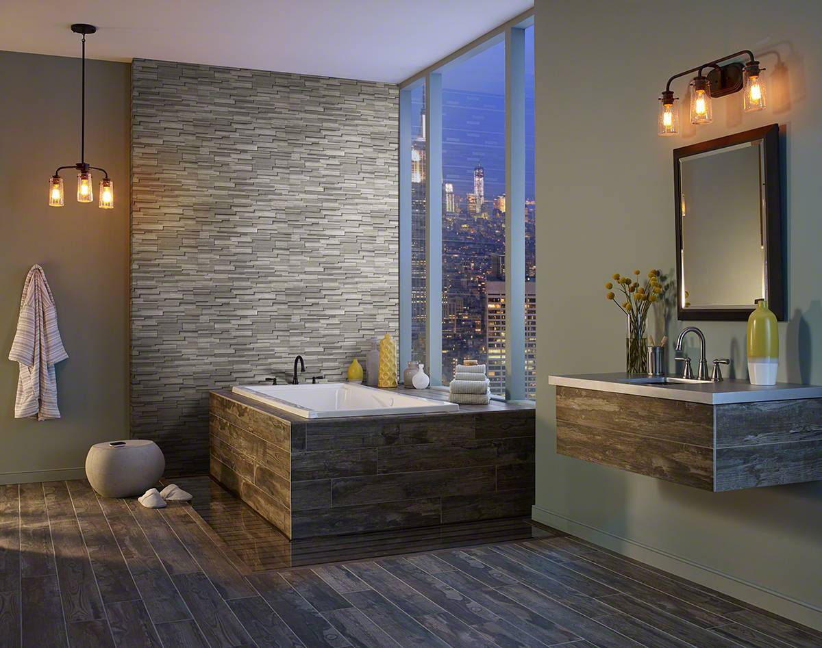 Gray Oak 3D Honed — installed (view 3)