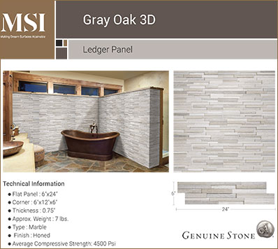 Gray Oak 3D Honed swatch