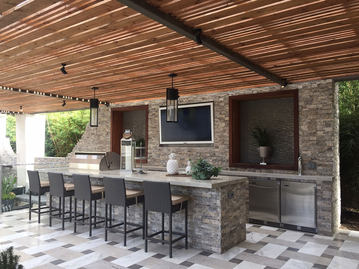 Silver Travertine — installed (view 6)