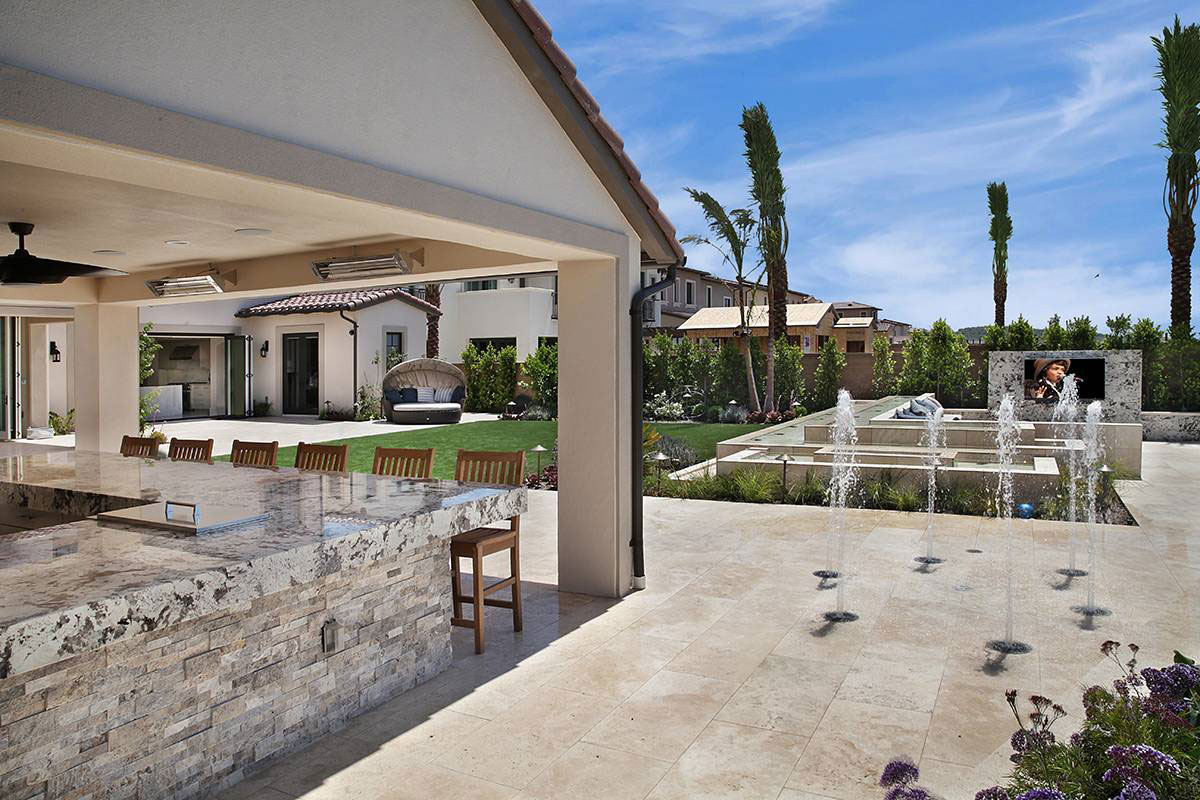 Silver Travertine — installed (view 2)