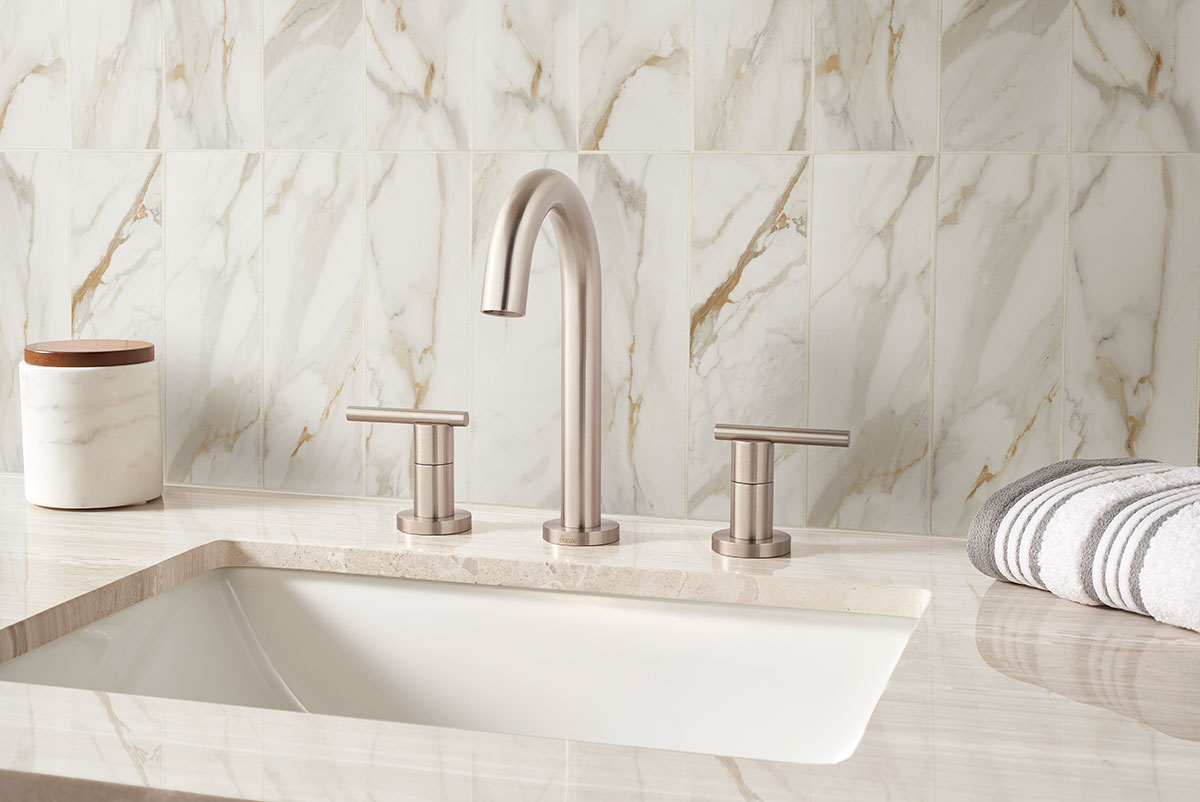 Calacatta Gold Matte Subway Tile 4x12 — installed in a bathroom (scene 0178)