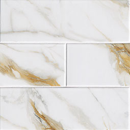 Calacatta Gold Matte Subway Tile 4x12 swatch