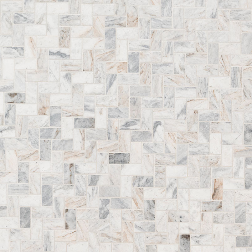 Capri Blue 1x2 Herringbone Honed Subway Tile Ceramic in a kitchen