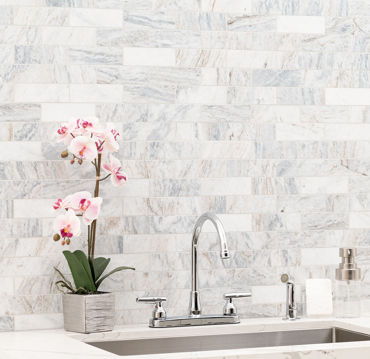 Capri Blue Honed Subway Tile 2x6 — installed (view 1)