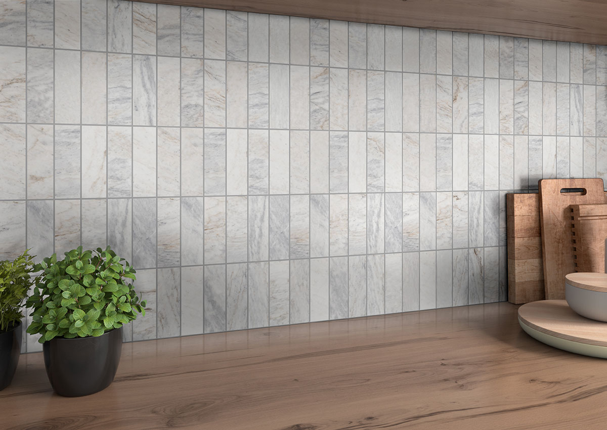 Capri Blue Honed Subway Tile 2x6 — installed (view 3)