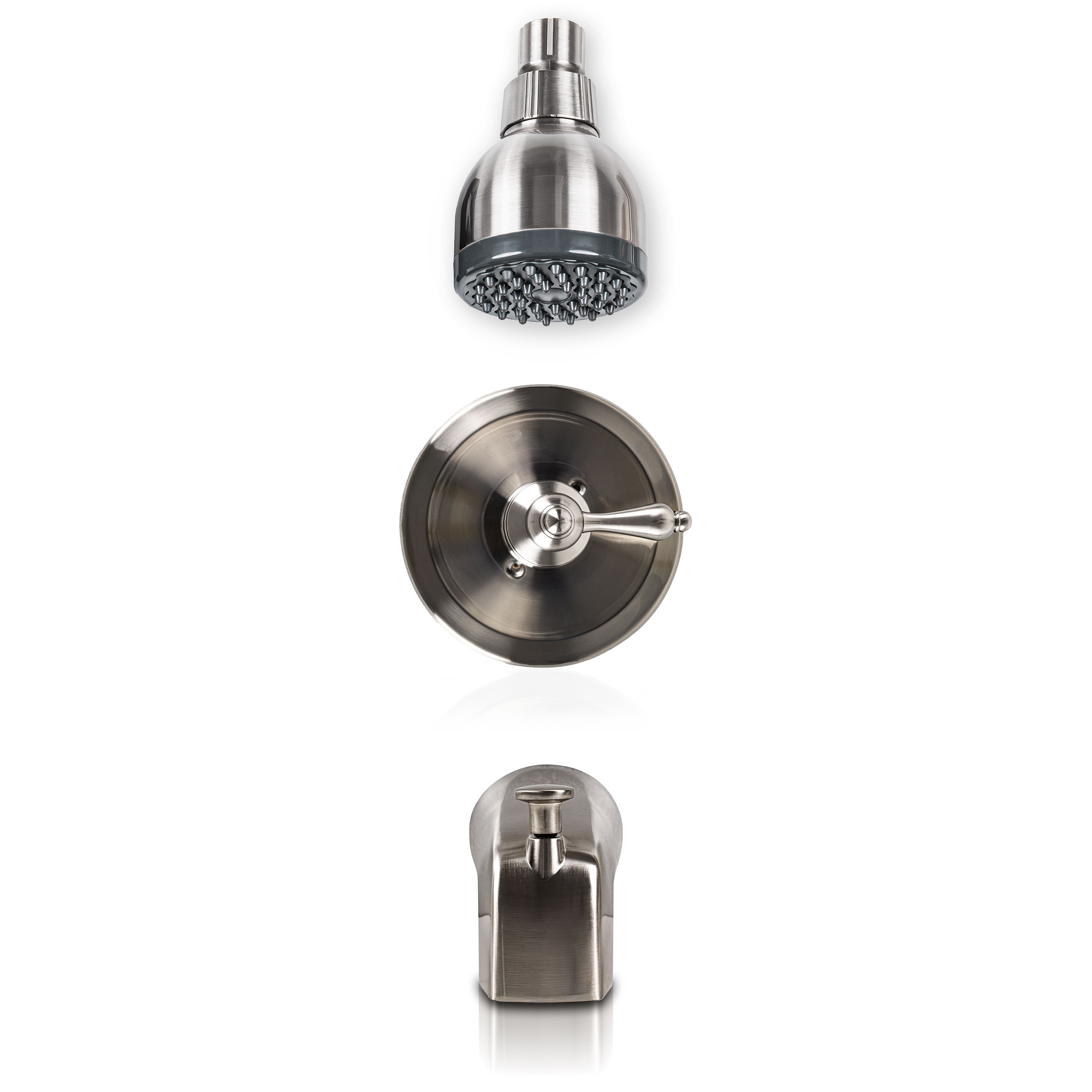 1 Handle Shower/Tub Faucet with Valve - 607 Brush Nickel slab, full view