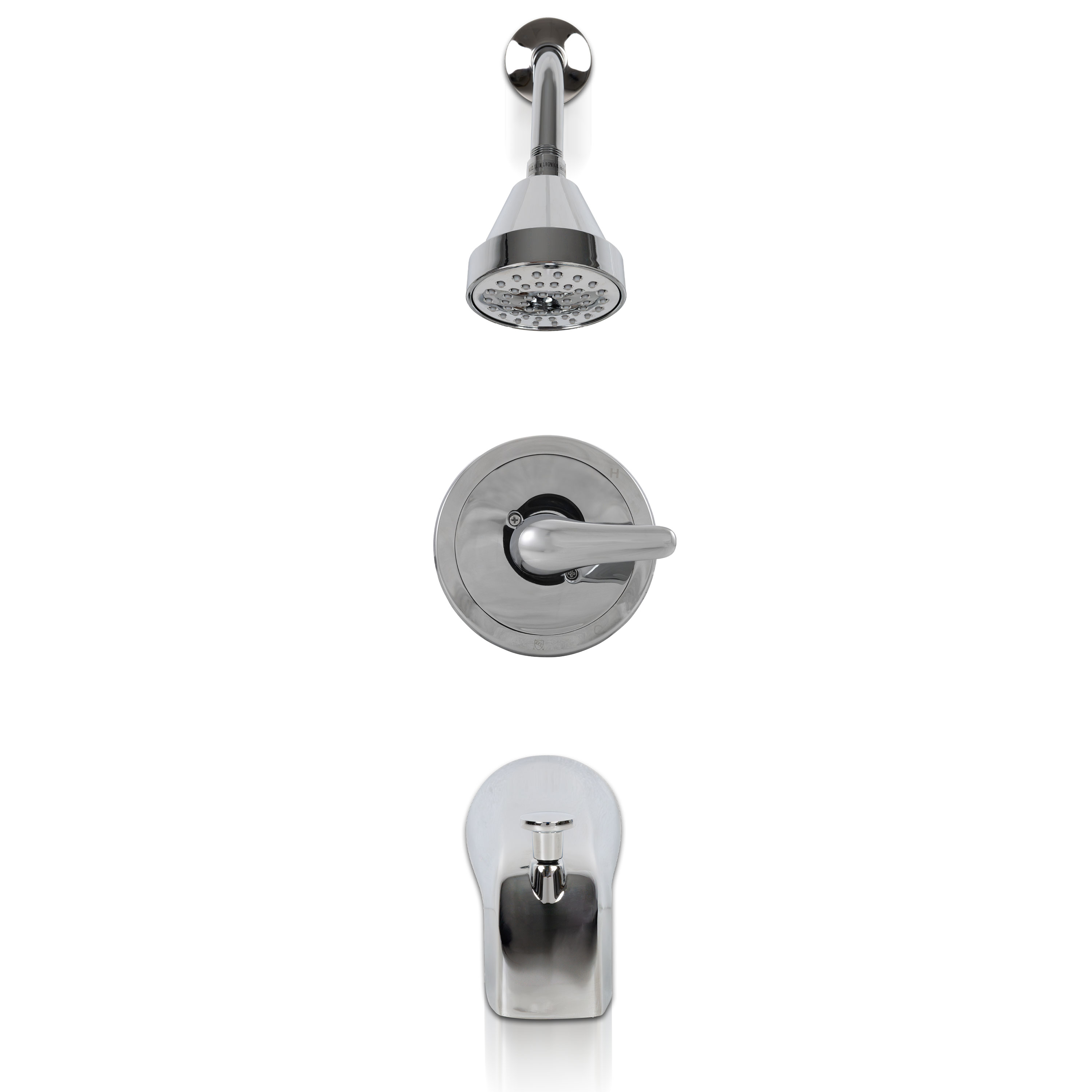 1 Handle Shower/Tub Faucet with Valve - 608 Chrome slab, full view