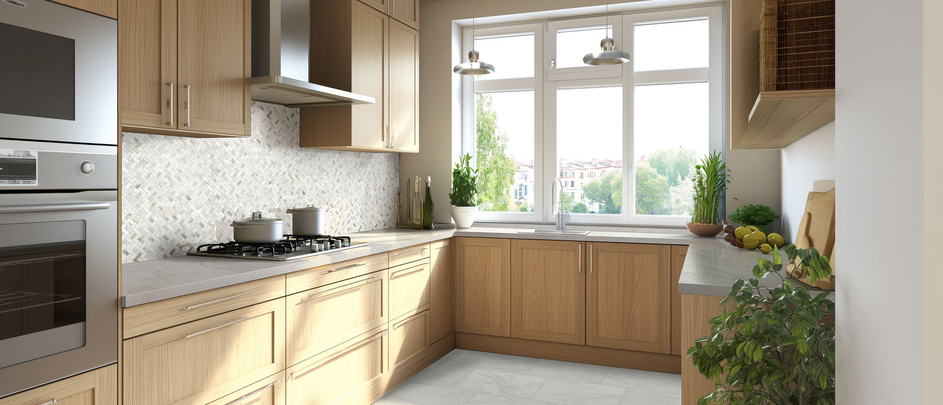 Calacatta Premata Quartz countertop in a kitchen — view 5