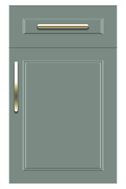 midtone green blue cabinet door