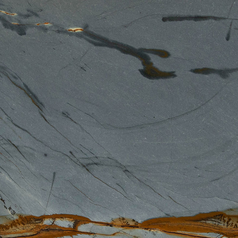 Blue Roma Natural Quartzite in a kitchen